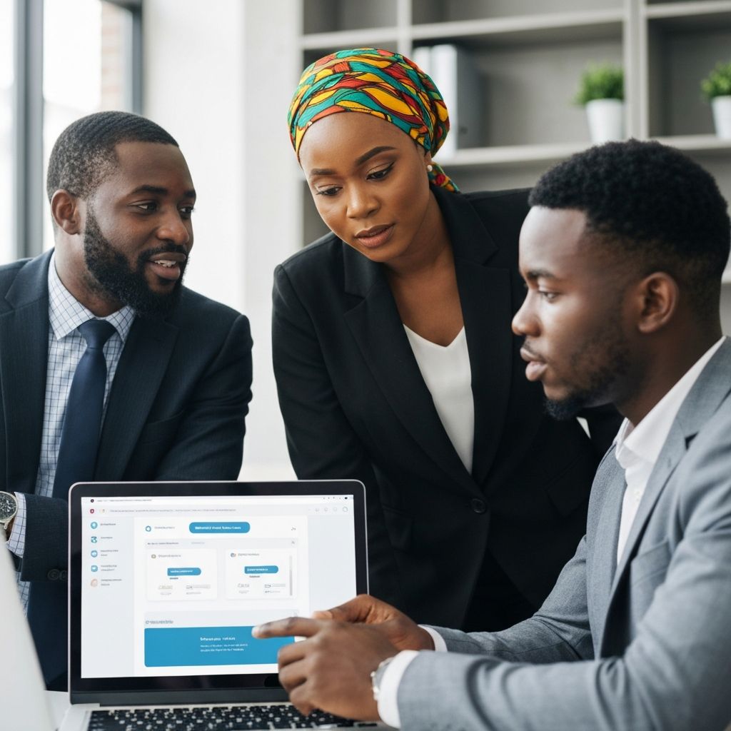 African business people digital payment